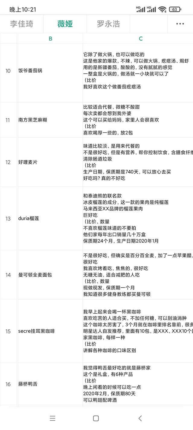 李佳琪、薇婭直播帶貨產(chǎn)品話術(shù)模板