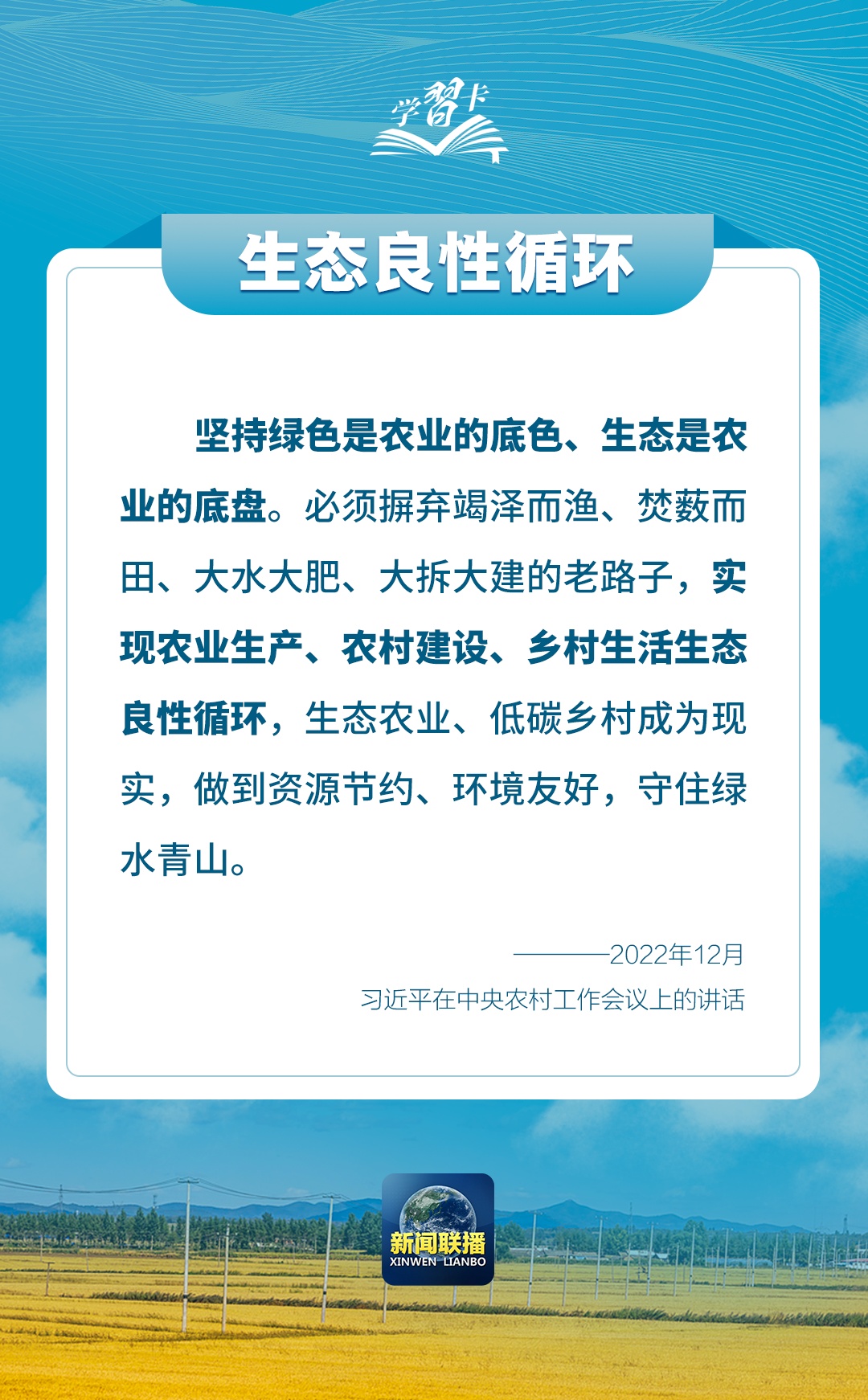 學(xué)習(xí)卡丨如何端穩(wěn)端牢中國飯碗？總書記這樣闡釋